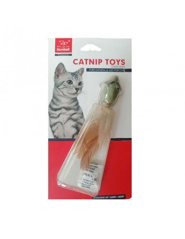  Juguete Raton Catnip con Pluma Natural - Juguetes Entretención para Gatos - Puppies House-$ 1.990