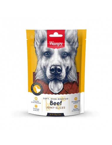  Wanpy Beef Jerky Slices 100gr - Snacks para perros - Puppies House-$ 3.990