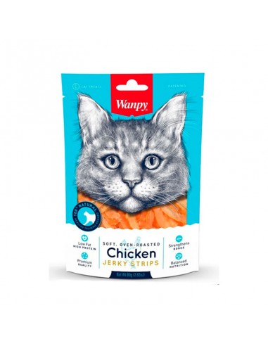  Wanpy Chicken Jerky For Cats 80gr - Snacks para gatos - Puppies House