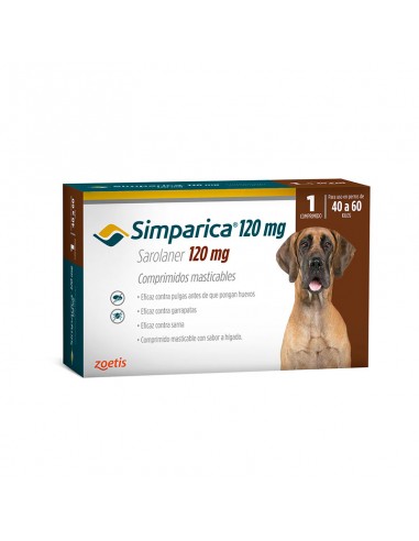  Simparica 120 mg Antiparasitario Externo de 40-60 Kg - Antiparasitarios - Puppies House