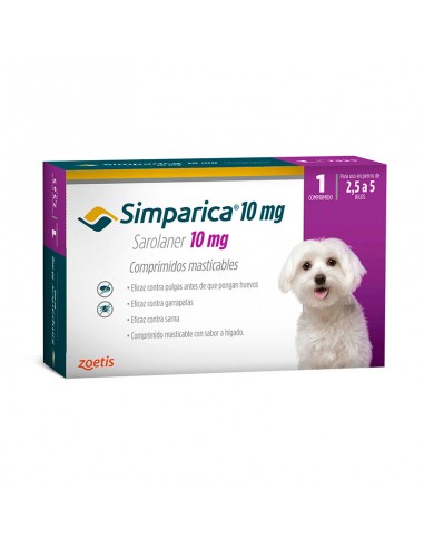 Simparica 10 mg Antiparasitario Externo 2,5 - 5,0 Kg